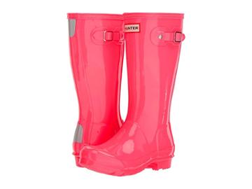 Hunter Kids Original Kids' Gloss Rain Boot (little Kid/big Kid) (hyper Pink) Kids Shoes