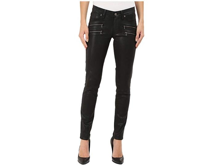 Paige Edgemont Ultra Skinny In Black Silk Coating (black Silk Coating) Women's Jeans