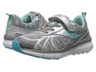 Saucony Kids Velocity A/c (little Kid) (silver/turquoise) Girls Shoes