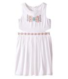 Us Angels Georgette Tank Ringer W/ Cut Out Bodice Full Skirt (big Kids) (white) Girl's Dress