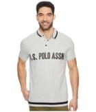 U.s. Polo Assn. Short Sleeve Slim Fit Fancy Pique Polo Shirt (light Heather Gray) Men's Clothing