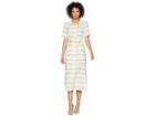 Pendleton Belted Midi Shirtdress (ivory/navy Stripe Linen Weave) Women's Dress