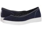Anne Klein Overthetop (navy/navy/white Fabric) Women's Flat Shoes