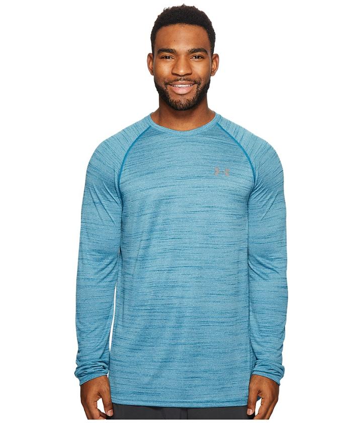 Under Armour Ua Techtm Patterned Long Sleeve Tee (bayou Blue/graphite) Men's Long Sleeve Pullover