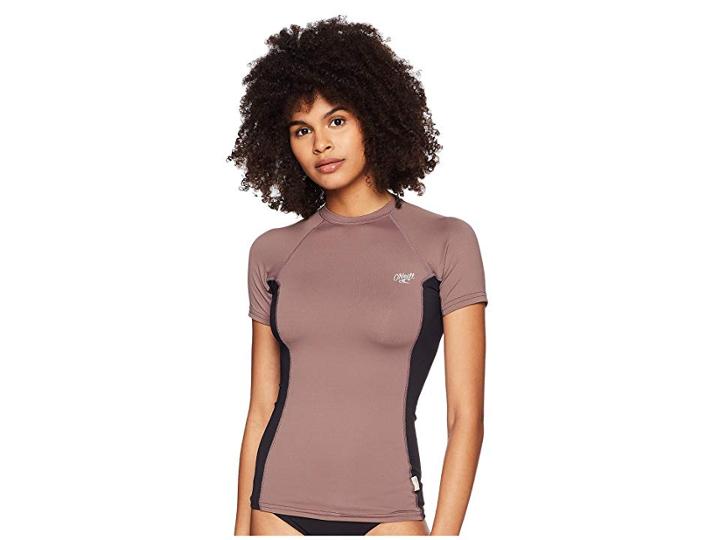 O'neill Premium Short Sleeve Rashguard (pepper/black/pepper) Women's Swimwear