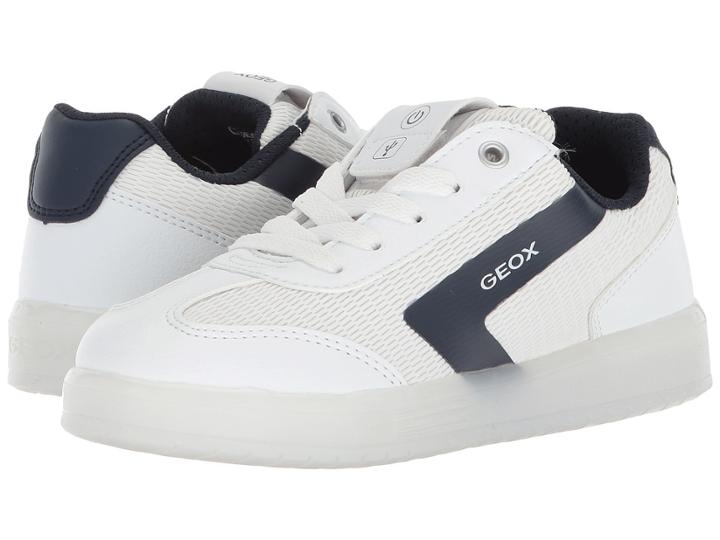 Geox Kids Kommodor B.a. 4 (little Kid/big Kid) (white/navy) Boy's Shoes