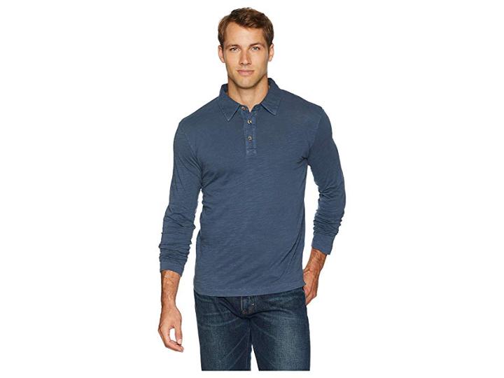 Mod-o-doc Salt Point Long Sleeve Slub Jersey Polo (parisian) Men's Long Sleeve Pullover