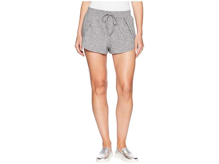 Bb Dakota Pretty In P.e. Space Dye Spandex Overlap Shorts (heather Grey) Women's Shorts