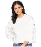 J.o.a. Ruffle Detail Sweatshirt (white) Women's Sweatshirt