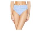 Nanette Lepore Capri Gingham Pin Up High Leg Bikini Bottom (azul) Women's Swimwear