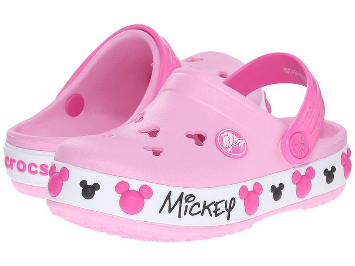 Crocs Kids Crocband Mickey Iv Clog (toddler/little Kid) (carnation) Kids Shoes