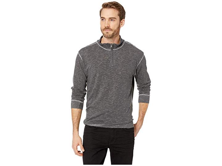 Vintage 1946 Space Dyed Jersey 1/4 Zip (charcoal) Men's Clothing