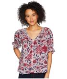 Lucky Brand Floral Top (raspberry Multi) Women's Clothing