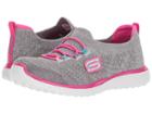 Skechers Kids Microburst 85708l (little Kid/big Kid) (gray/hot Pink) Girl's Shoes