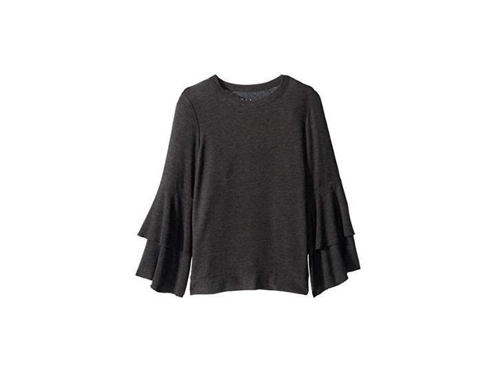 Chaser Kids Extra Soft Tiered Sleeve Pullover Sweater (little Kids/big Kids) (black) Girl's Sweater