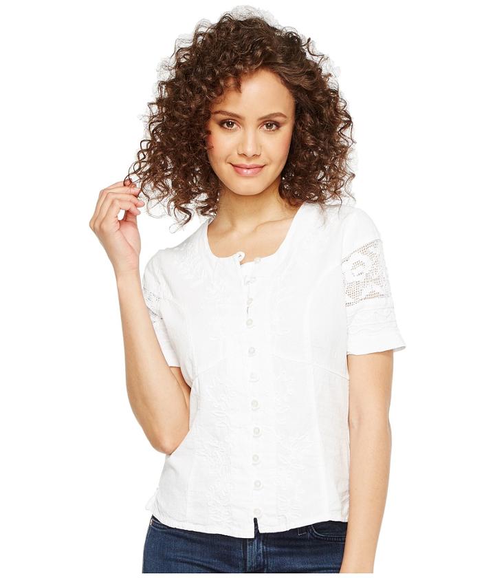 Scully Cantina Damara Short Sleeve Top (white) Women's Clothing