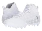 Under Armour Ua Banshee Mid Mc (white/metallic Silver 2) Men's Cleated Shoes