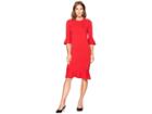 Lauren Ralph Lauren Ruffled Cotton-blend Dress (crimson) Women's Dress