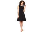 Calvin Klein Fit And Flare Dress With Lace Detail At Waist Hem Cd8c412c (black) Women's Dress