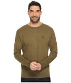 U.s. Polo Assn. Long Sleeve Crew Neck T-shirt (military Green Heather) Men's T Shirt
