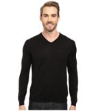 Calvin Klein Solid Merino V-neck Sweater (black) Men's Sweater