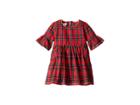 Mud Pie Red Tartan Plaid Long Sleeve Ruffle Dress (infant) (red) Girl's Dress