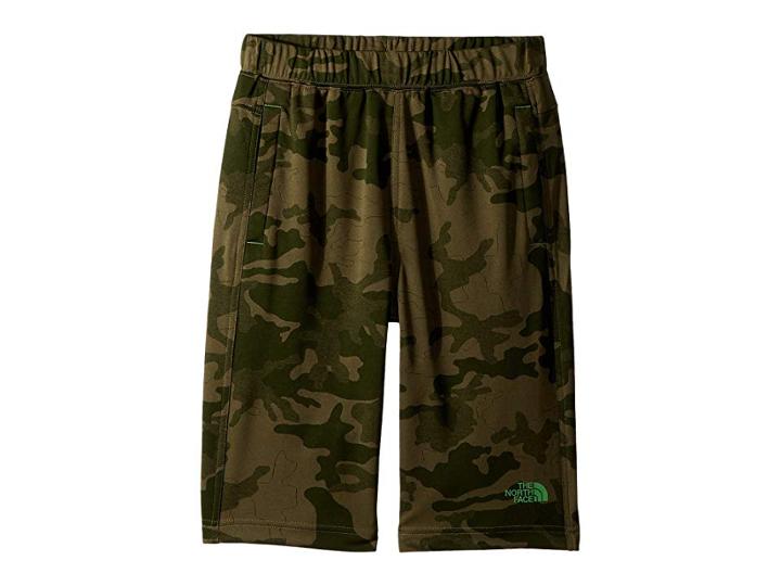 The North Face Kids Mak Shorts (little Kids/big Kids) (burnt Olive Green Woodland Camo Jacquard/classic Green (prior Se) Boy's Shorts