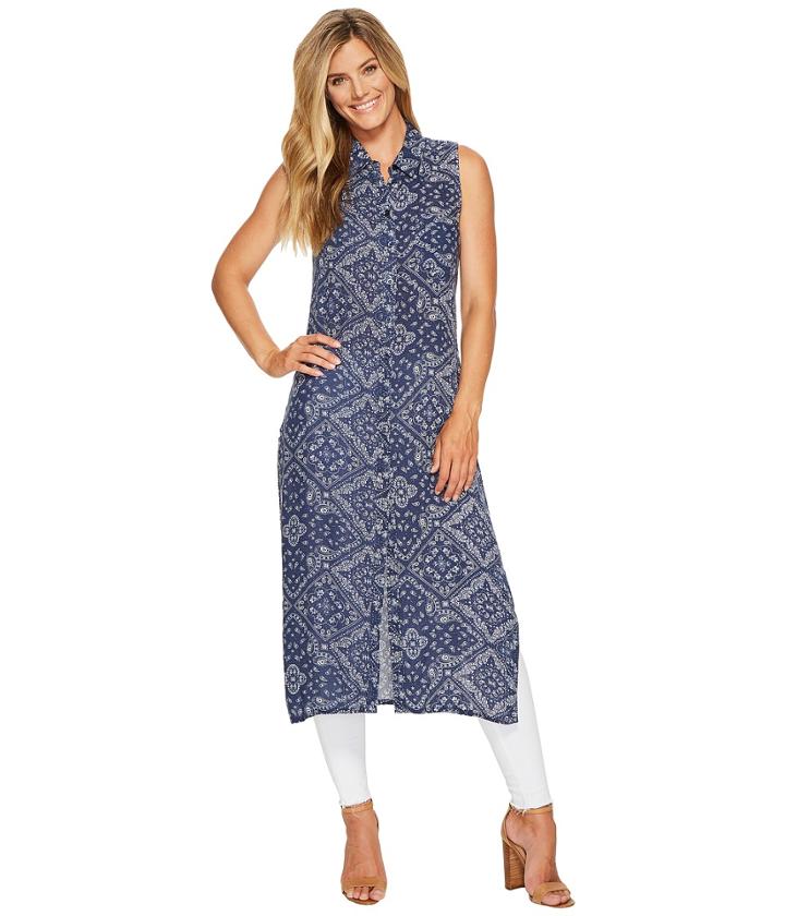 Nydj Sleeveless Pintuck Pleat Back (modish Medallion Sugar) Women's Sleeveless