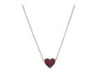 Michael Kors Red Heart Pendant Necklace (rose Gold) Necklace