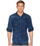 John Varvatos Star U.s.a. Long Sleeve Roll-up Sportshirt With Chest Pockets W536u1b (indigo) Men's Clothing
