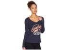 Champion College Virginia Cavaliers University V-neck Long Sleeve Tee (navy) Women's T Shirt