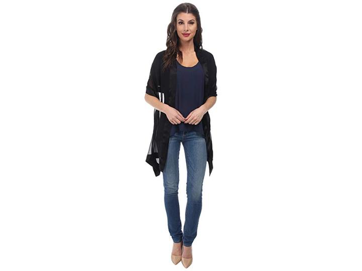 Echo Design Silk Chiffon W/satin Border (black) Women's Clothing