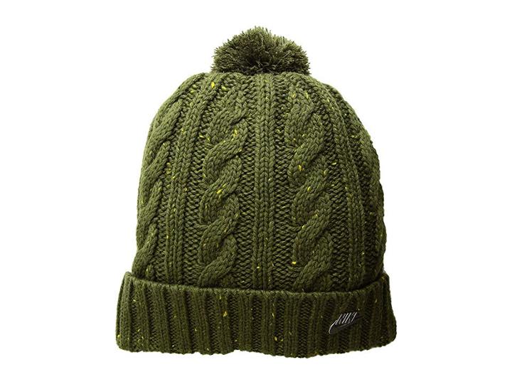 Nike Nsw Beanie (olive Canvas/metallic Silver) Baseball Caps