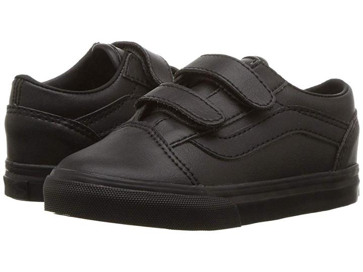 Vans Kids Old Skool V (infant/toddler) ((classic Tumble) Black Mono) Boys Shoes