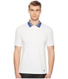Versace Collection Printed Collar Pique Polo (white) Men's Clothing