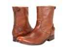 Frye Melissa Button Zip Short (brown Antique Soft Full Grain) Women's Zip Boots
