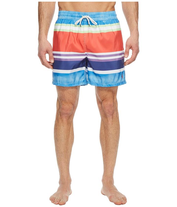 Polo Ralph Lauren Polyester Traveler Shorts (watercolor Stripe) Men's Swimwear