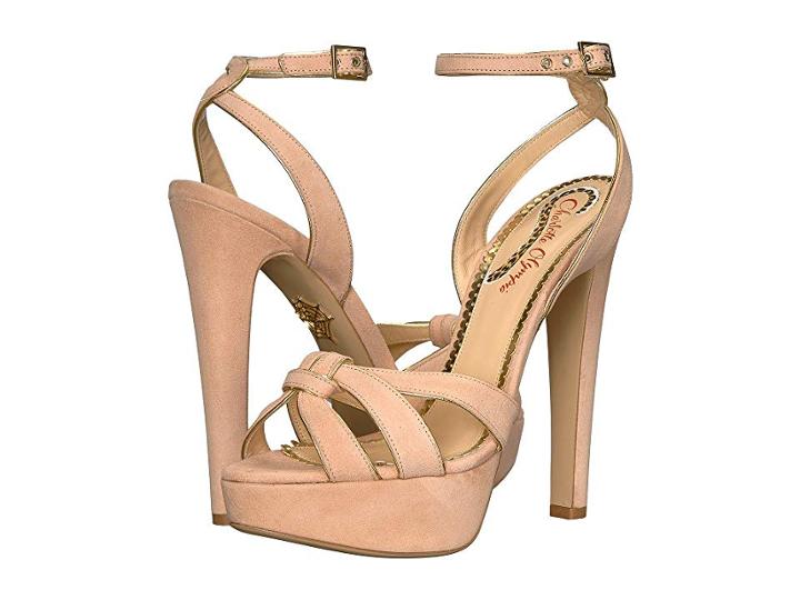 Charlotte Olympia It Girl (blush Suede/gold) Women's Shoes