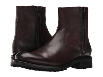 Frye Stanton Outside Zip (dark Brown Tumbled Full Grain) Men's Boots