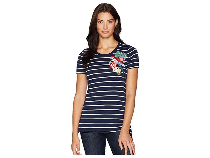 Tommy Bahama Parrot Trap Embroidered Tee (ocean Deep) Women's T Shirt