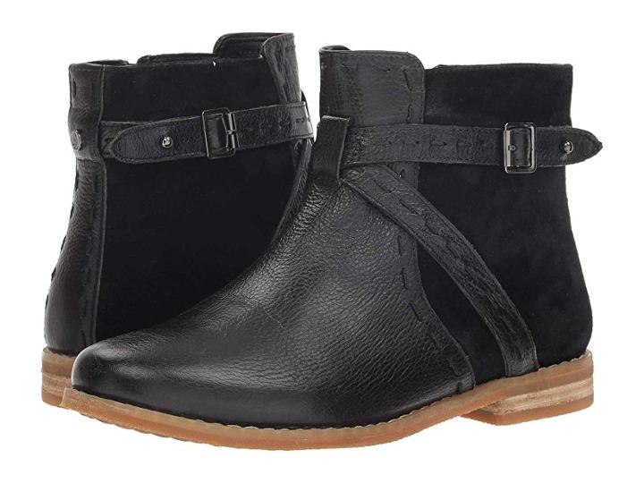Hush Puppies Chardon Belt Boot (black Leather/suede) Women's Pull-on Boots
