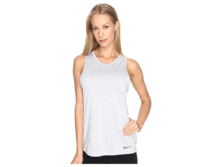 Nike Dry Tomboy Cross-dye Tank Top (wolf Grey/heather/white/dark Grey) Women's Sleeveless
