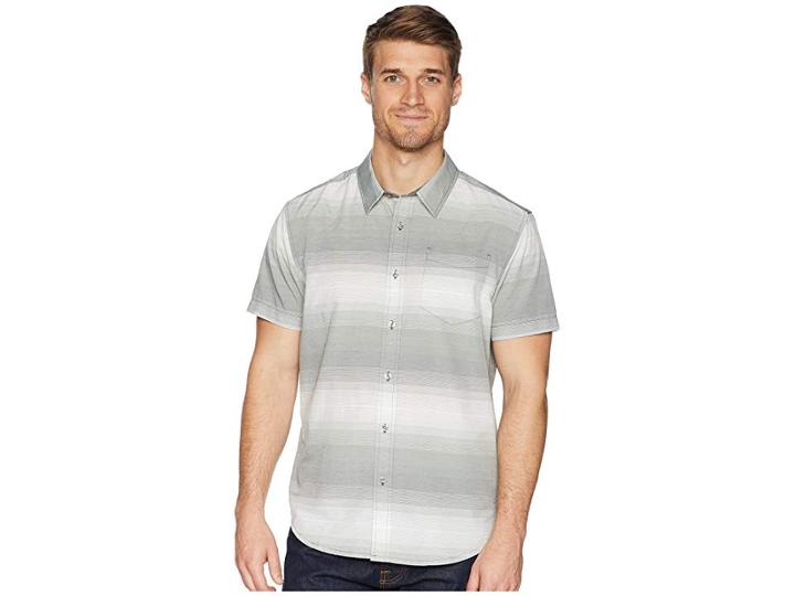 Prana Tamrack Stripe Short Sleeve (gravel) Men's Short Sleeve Button Up