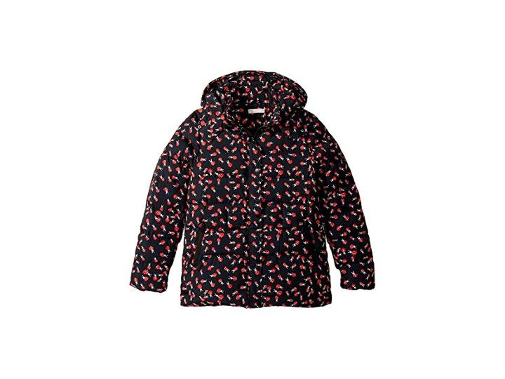 Stella Mccartney Kids Holly Printed Water Repellant Zip Hooded Jacket (little Kids/big Kids) (black/red) Girl's Coat