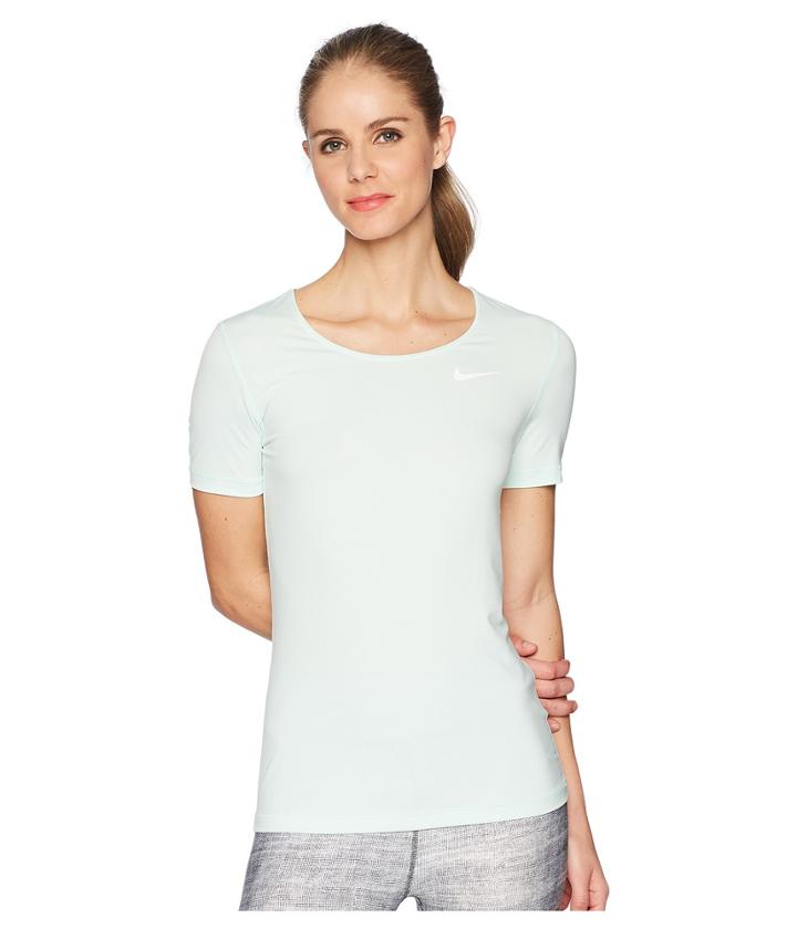 Nike Pro Mesh Short Sleeve Top (igloo/white) Women's Workout