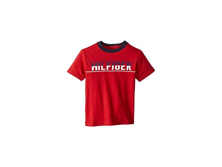 Tommy Hilfiger Kids Hilfiger Logo Graphic Tee (toddler/little Kids) (regal Red) Boy's T Shirt