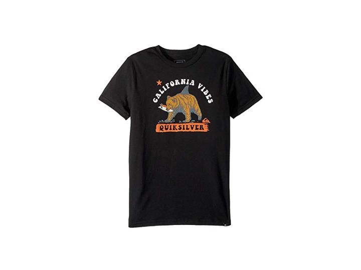 Quiksilver Kids Cali Bear Shark Tee (big Kids) (black) Boy's T Shirt