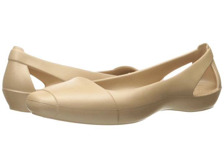 Crocs Sienna Flat (gold) Women's Flat Shoes