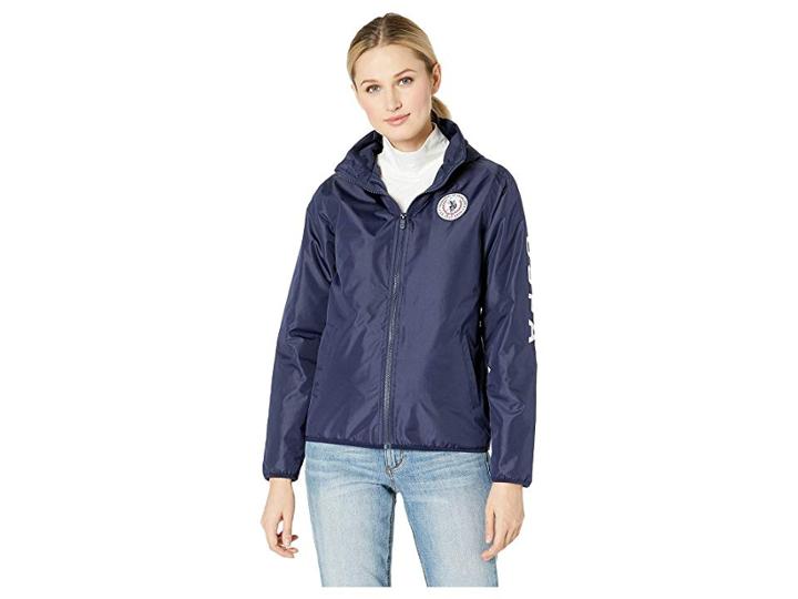 U.s. Polo Assn. Lined Windbreaker (evening Blue) Women's Coat