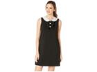 Betsey Johnson Scuba Crepe Dress W/ Peter Pan Collar (black) Women's Dress